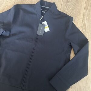 Perry Ellis Men's Full Zip Jacket Lightweight Stretch Pockets Black Medium NEW
